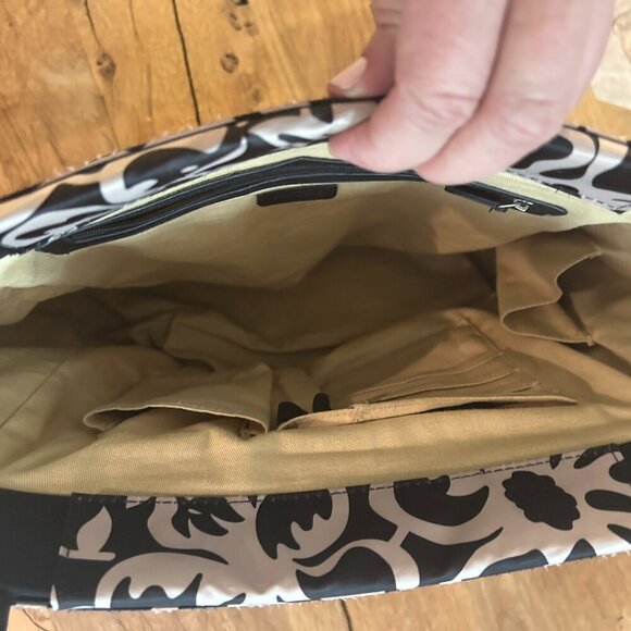 Miche Prima Vanessa Black Floral Large Shoulder Bag Silver Hardware Side Pockets - Picture 6 of 11